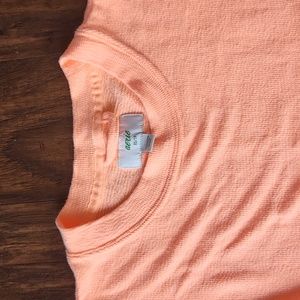 Aerie oversized lightweight split hem sweatshirt neon coral salmon size XS